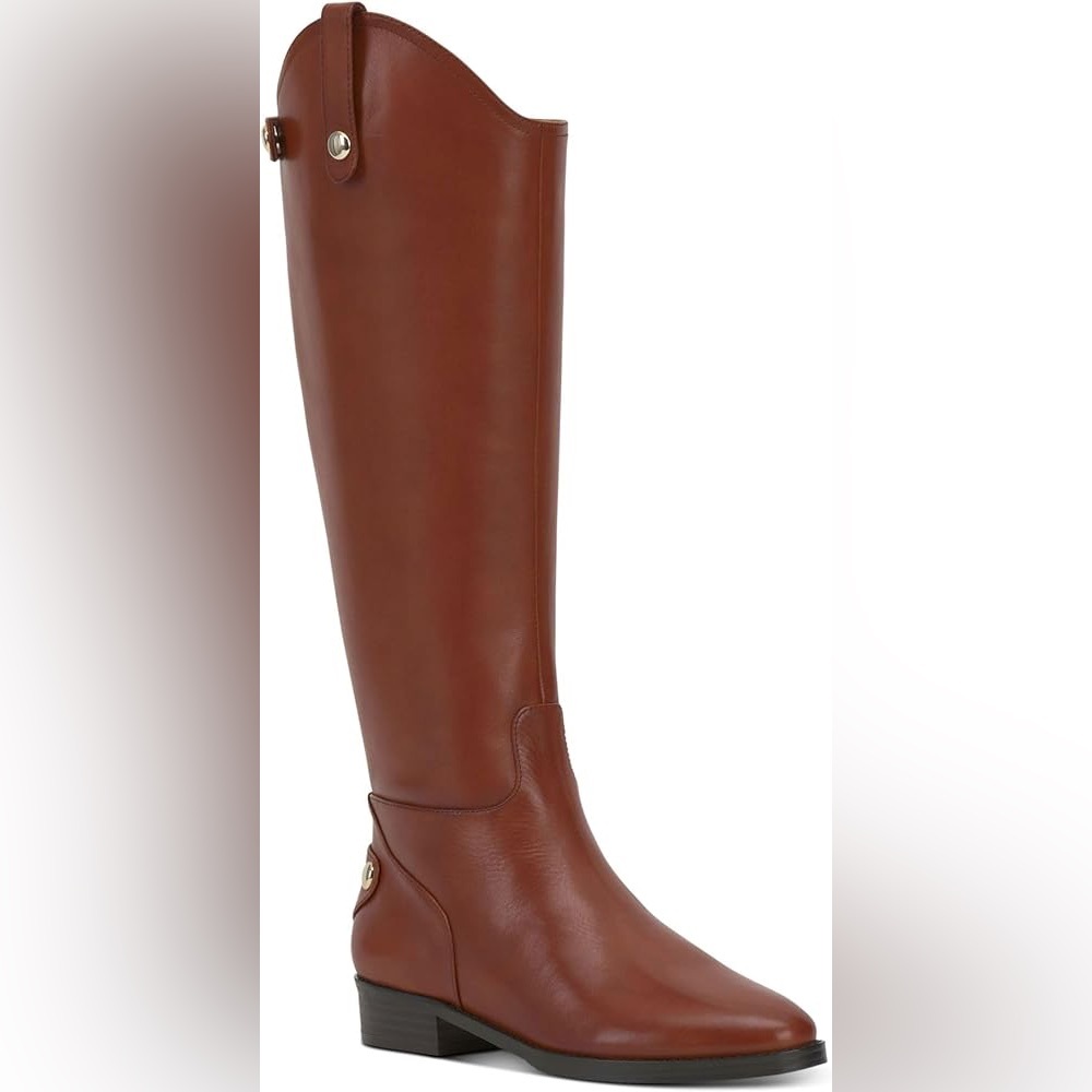 INC International Concepts Cognac Leather Knee-High Women's Riding Boots Aleah